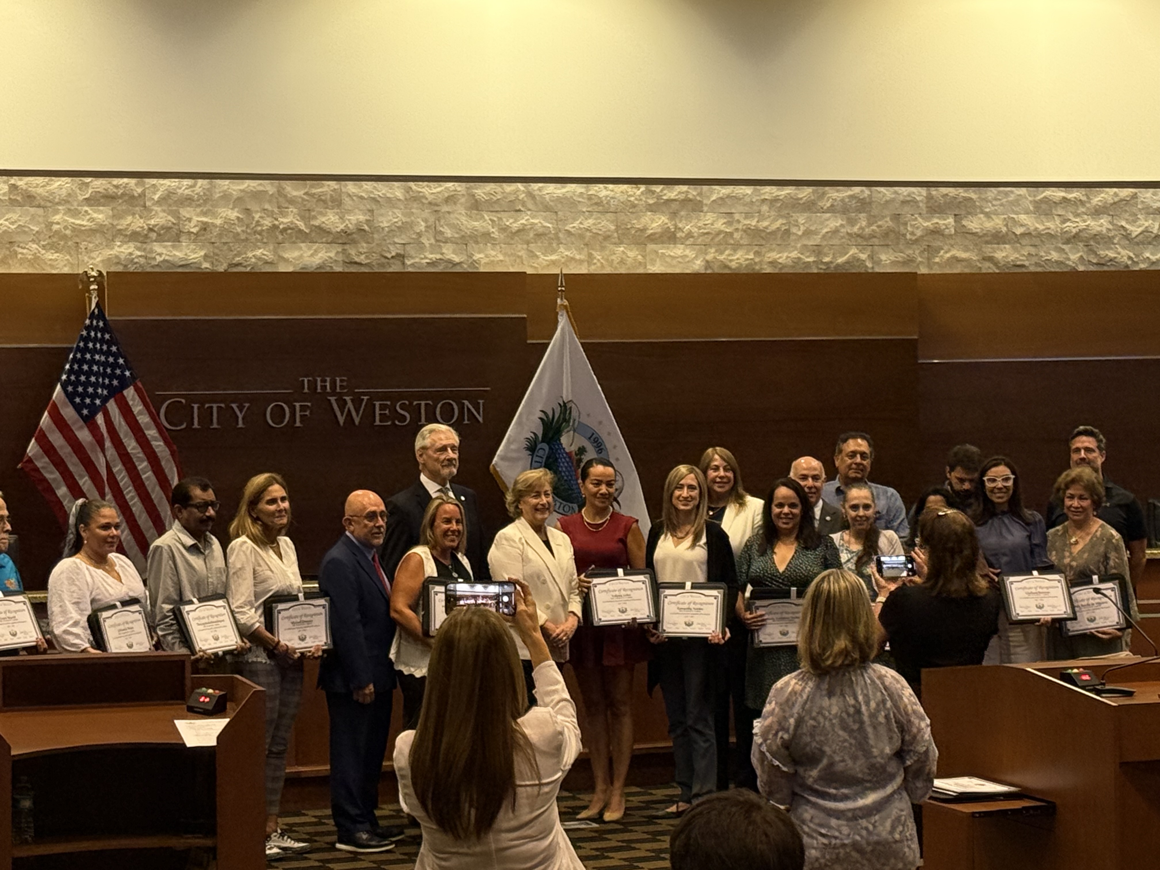 City of Weston — Certificado de reconocimiento